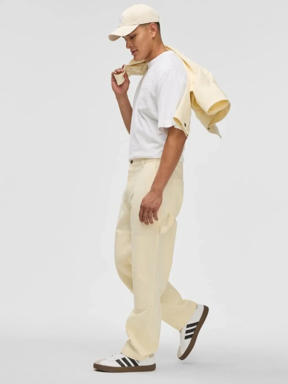 Mode of One Men's Relaxed-Fit Stretch Twill Utility Pants, Soft Vanilla NWT